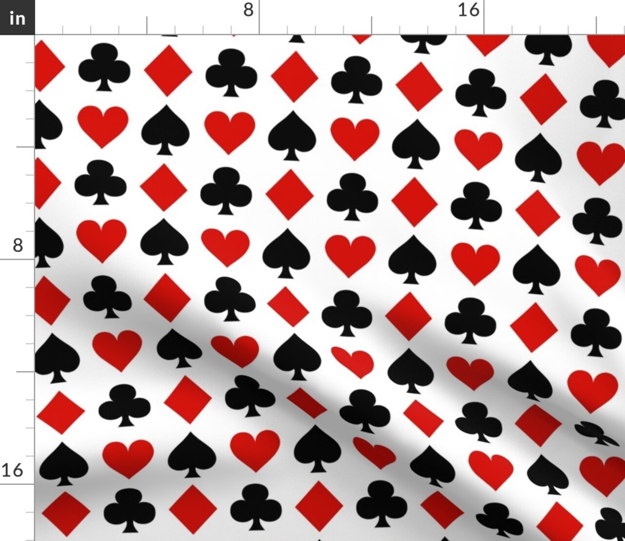 Card Small Playing Cards Clubs Casino Gambling Custom Printed Fabric by Spoonflower Various Fabrics by the Yard or Fat Quarter